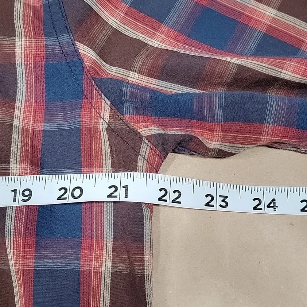 Levi's Size L Multicolored Plaid Long Sleeve Western Shirt Cotton Blend